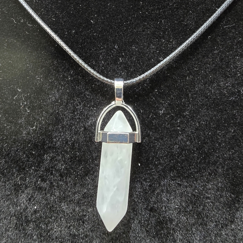 Clear Quartz Crystal Pendant Necklace